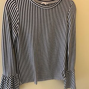 Striped bell sleeve